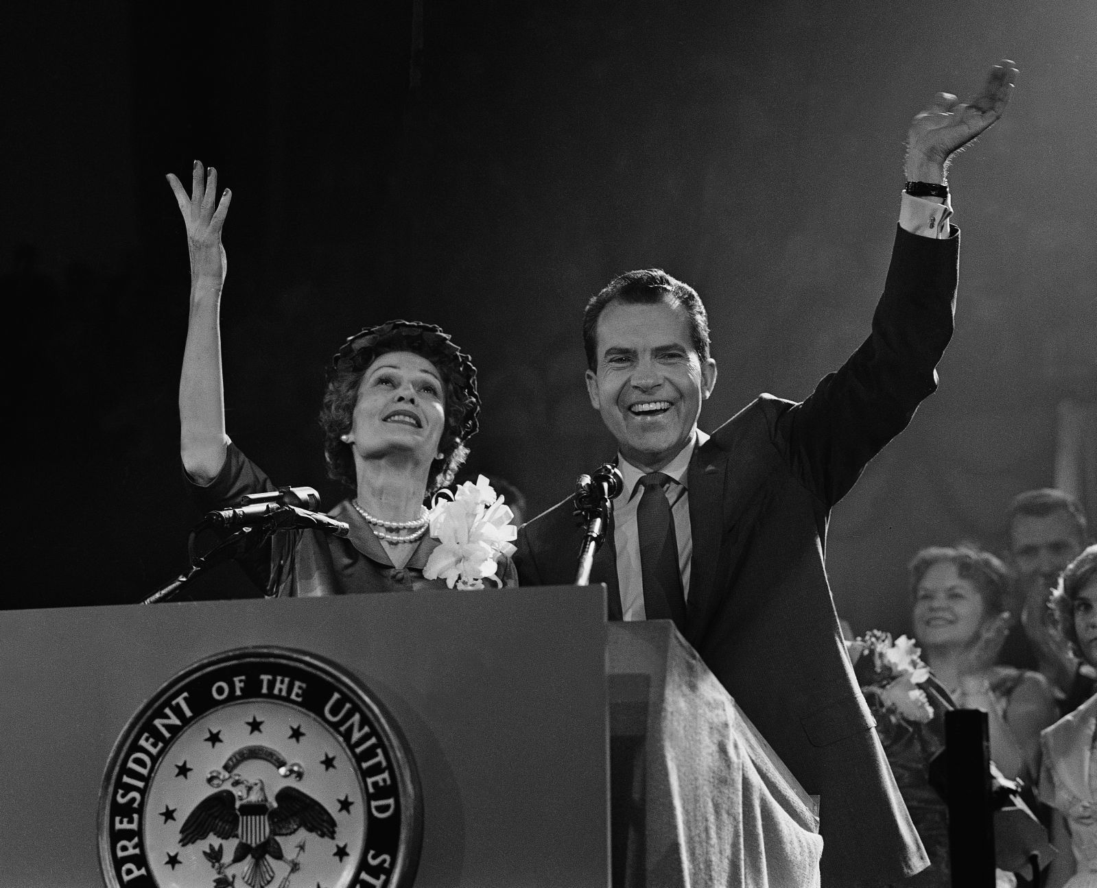 1960: Richard Nixon with Pat Nixon